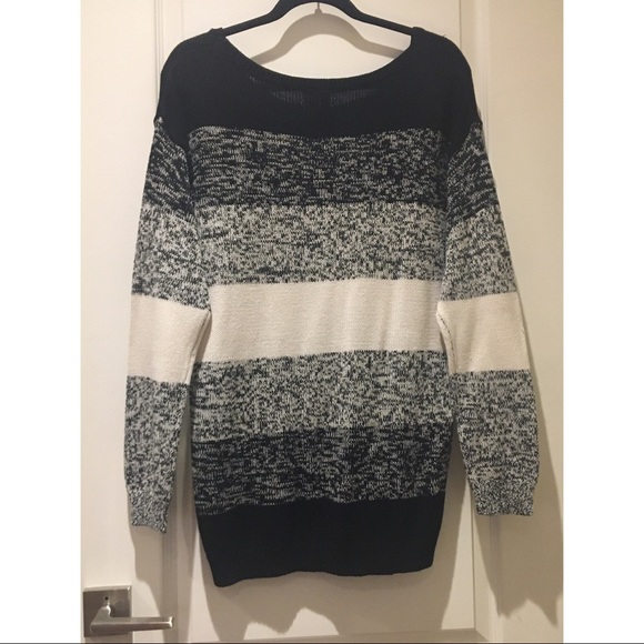 H&M Knit Black & White Striped Sweater - Picture 2 of 4